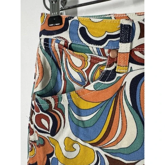 Wrangler Women's High Rise Flare Jeans Pants In Latigo Print Size 26 Retro Hippy - Picture 8 of 14